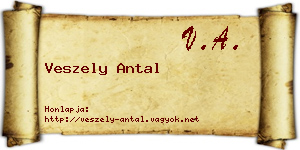 Veszely Antal névjegykártya